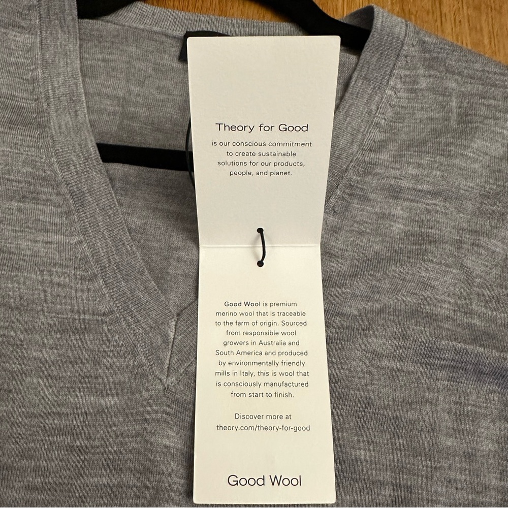 NWT Theory V-Neck Sweater in Merino Wool Small - Picture 5 of 5